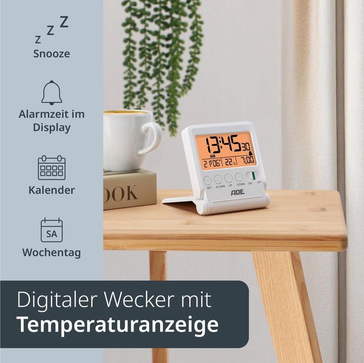 Actual product image ADE Digitalwecker CK2507-1 Weiss