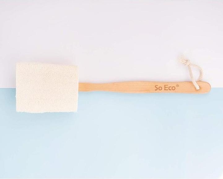 Actual product image ECO Flat Loofah With Wooden Handle
