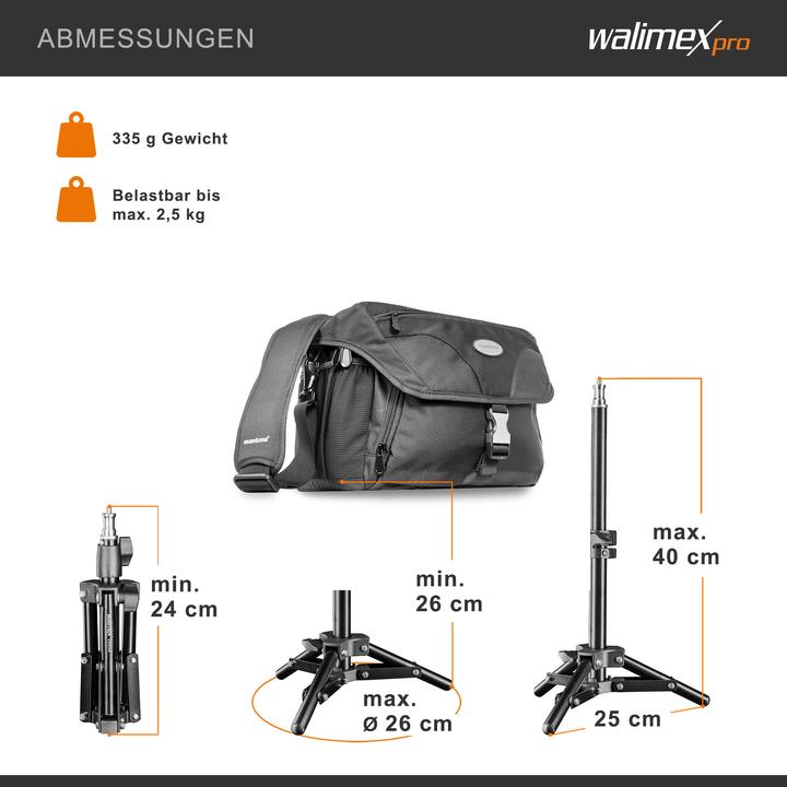 Immagine prodotto Walimex Treppiede per lampada 40cm (40 cm, 2.50 kg)