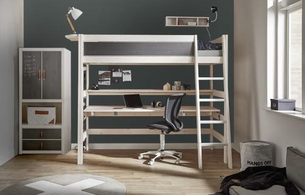 Produktbild Lifetime Kidsrooms Hochbett mit Deluxe Lattenrost schraege Leiter (90 x 200 cm)