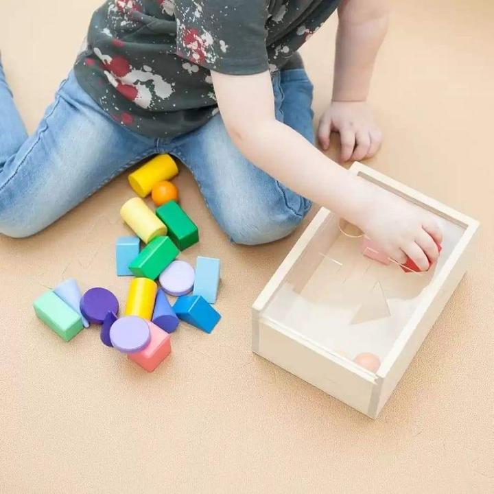 Actual product image Activity Board Wooden sorter, stackable in colour - Toys Geometric