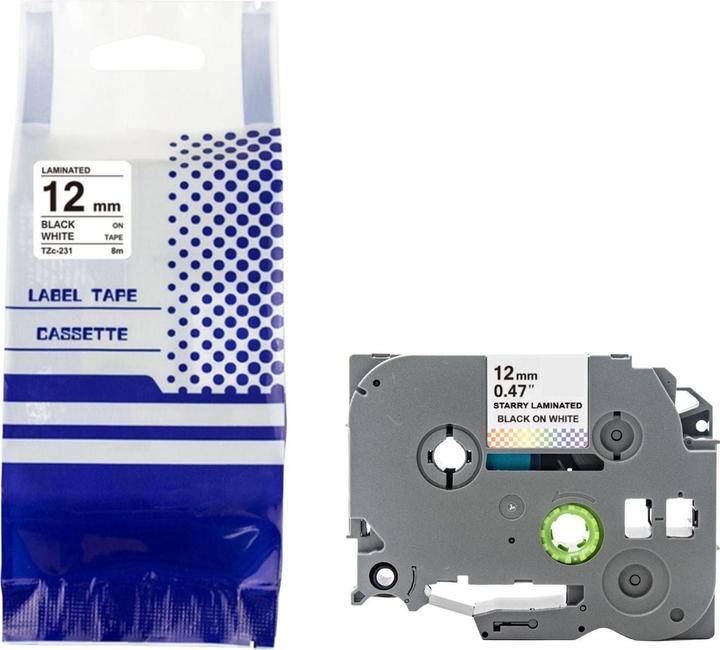Produktbild Hermex Alternatives Etikettenband zu Brother TZe-231L1 Beschriftungsband (1.20 cm, Schwarz, Weiss)