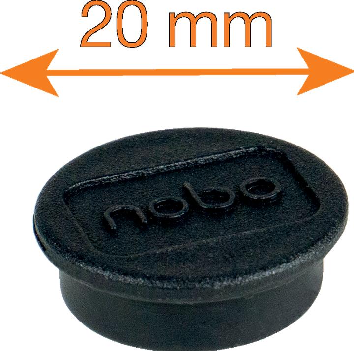 Actual product image Nobo Magnet Ø 2 cm 8 pieces, black (8 x)