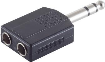 Actual product image Shiverpeaks ®-BASIC-S--Adapter, jack plug stereo 6.3mm to 2 jack sockets stereo 6.3mm (Jack adapter)