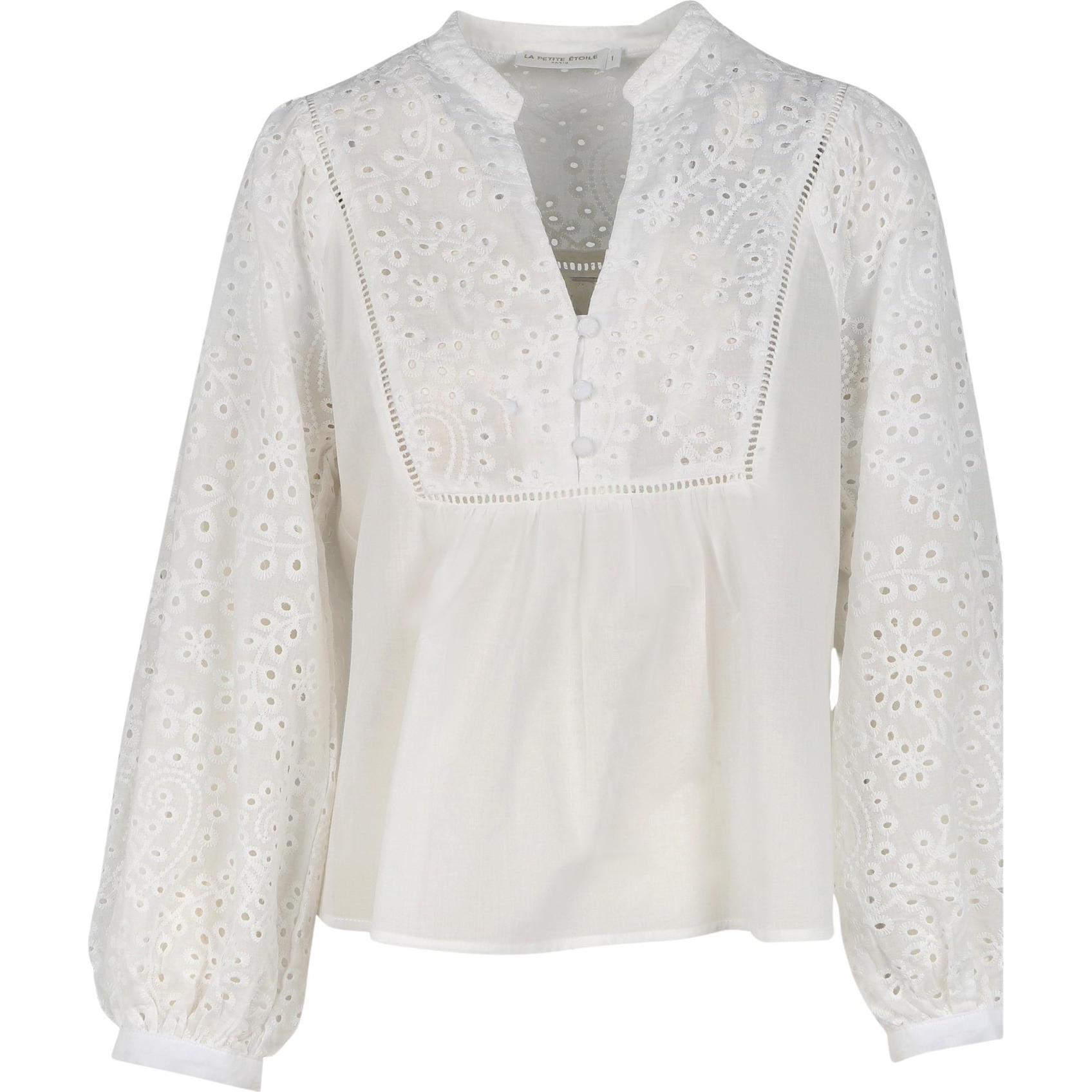 La Petite Étoile, Damen, Bluse, damenblue briam, Weiss, (S)
