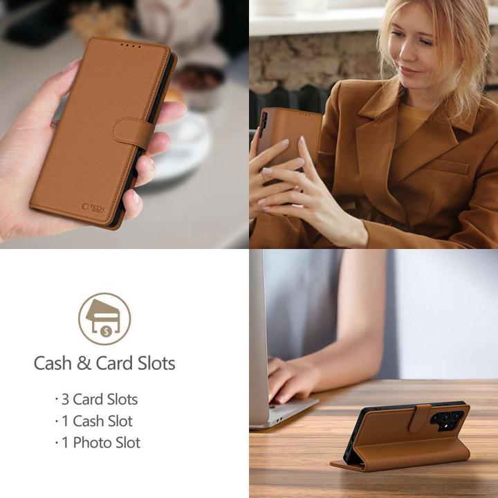 Actual product image Tech-Protect Wallet Case for iPhone 16e - Brown (Apple iPhone 16e, Apple iPhone 17e)