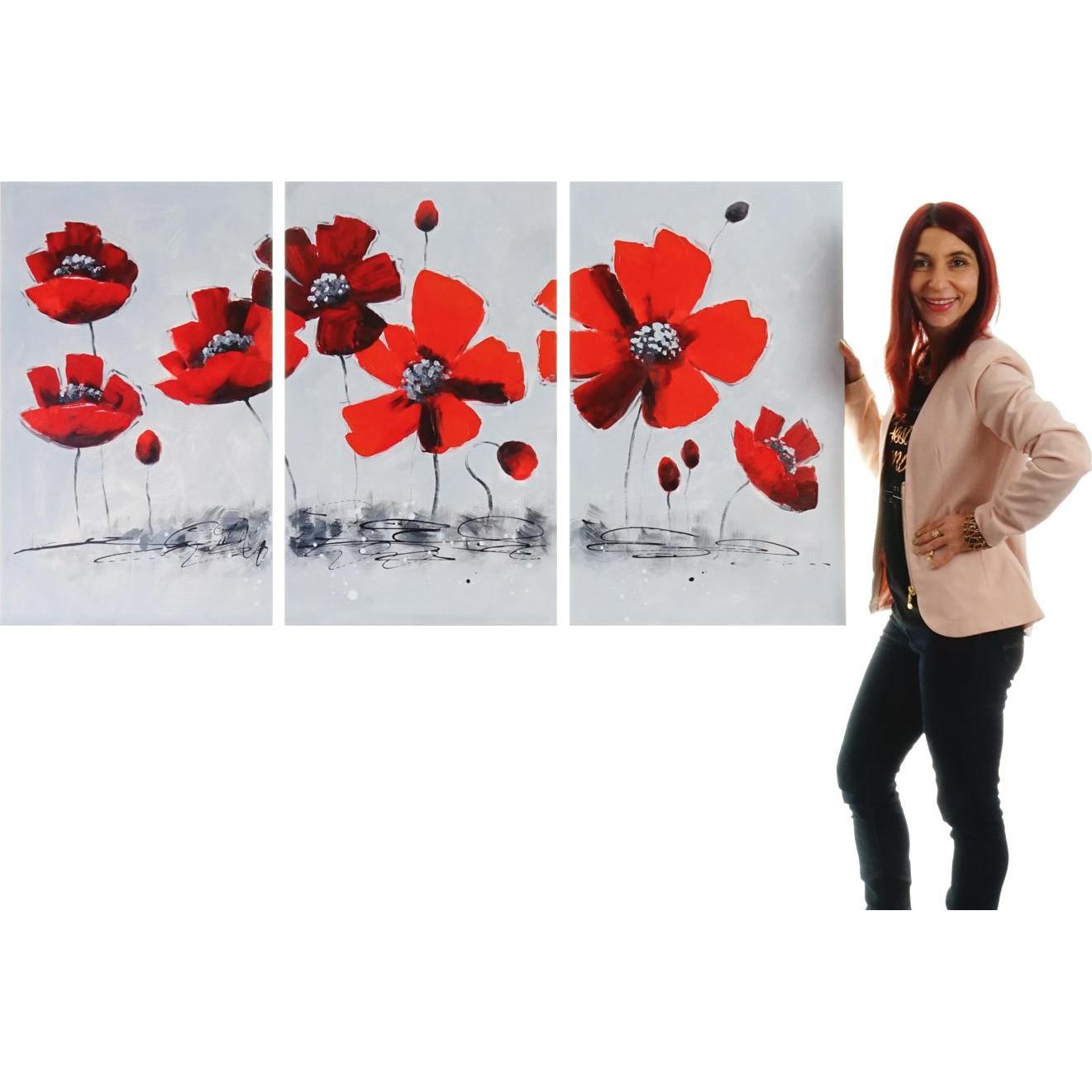 MCW, Bilder, Wandbild Mohnblume (90 x 165 x 3.5 cm)