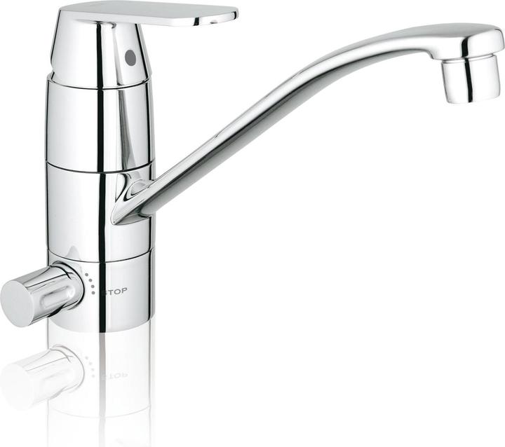 Grohe Euroeco keukenkraan met hoge C-uitloop chroom