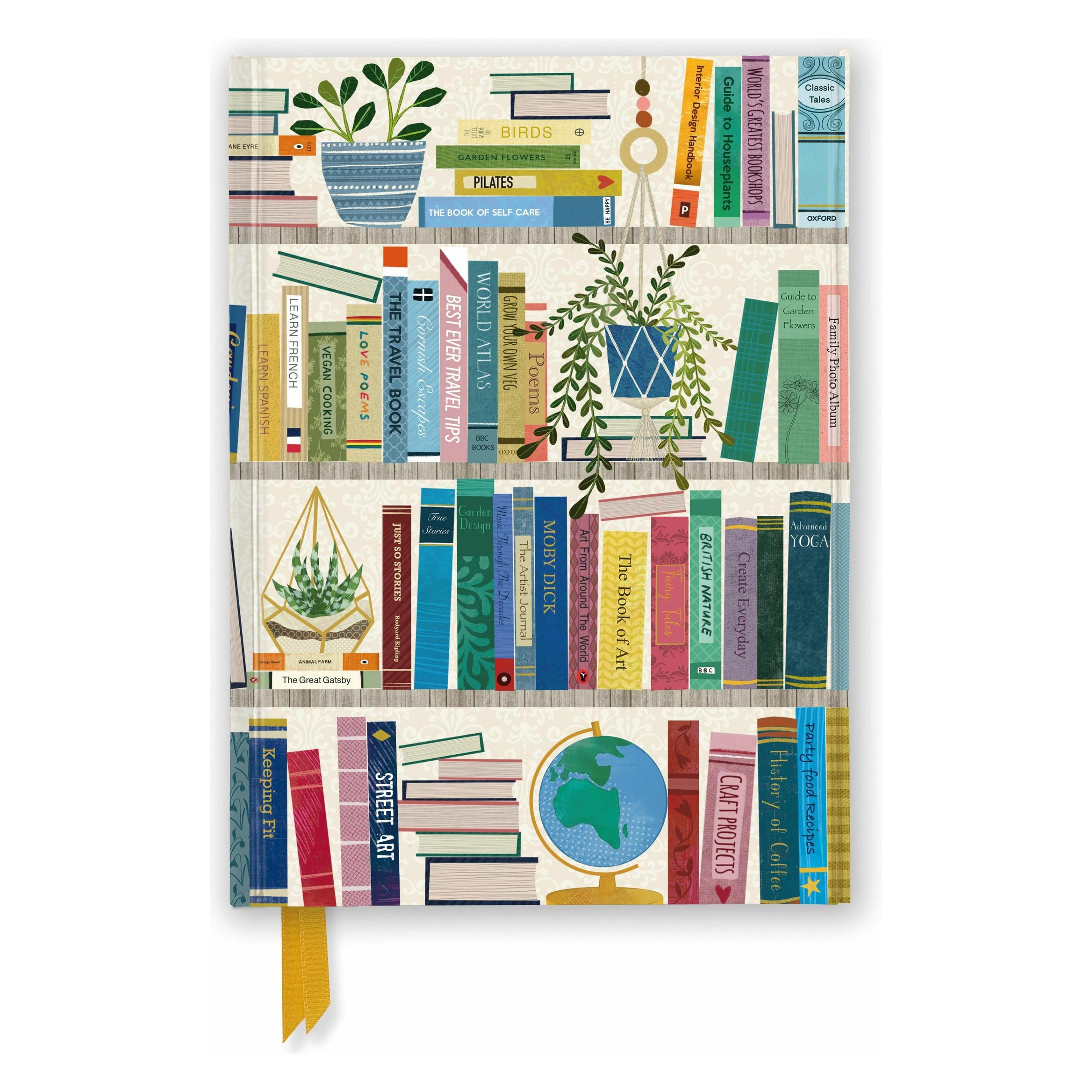 Flame Tree, Notitieboekje + Schrijfblok, Georgia Breeze, Boekenplanken (Foiled Journal) (A5, Rijen, Hardcover)