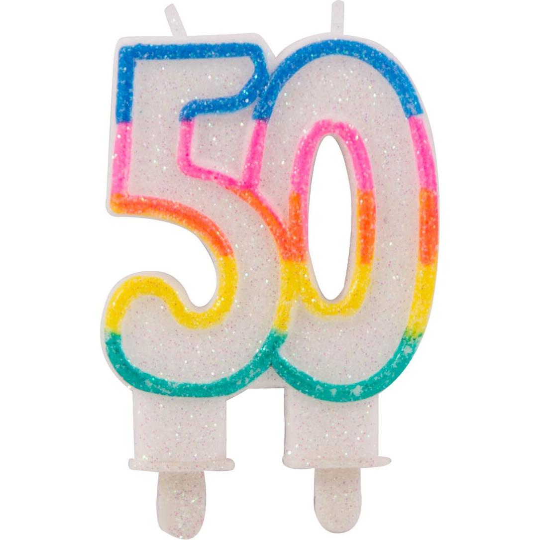 Folat 50. Geburtstag Glitzerkerze