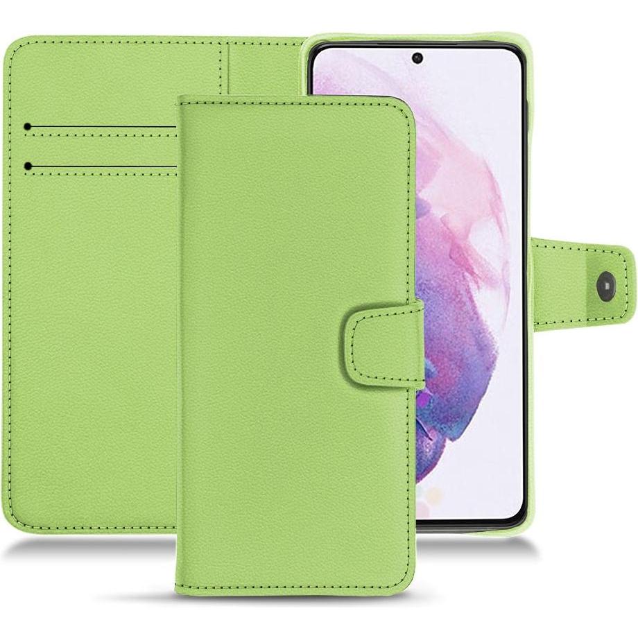 Noreve Lederschutzhülle Wallet (Samsung Galaxy S21), Smartphone Hülle, Grün