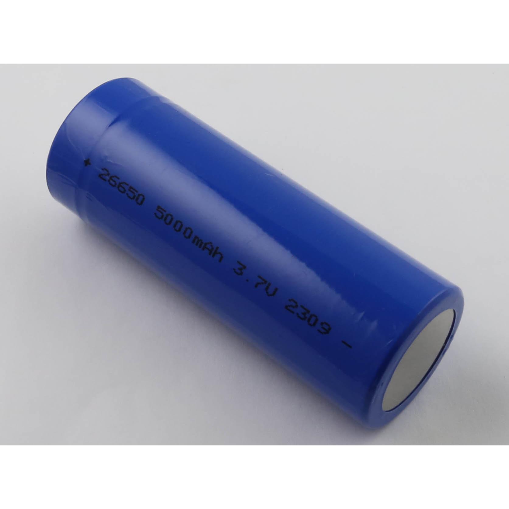 AccuCell Rundzelle 26650, Li-ion, 3,7V, 5000mAh, 18,5Wh, mit USB-C Charging Port (1 Stk., 26650, 5000 mAh), Batterien + ...