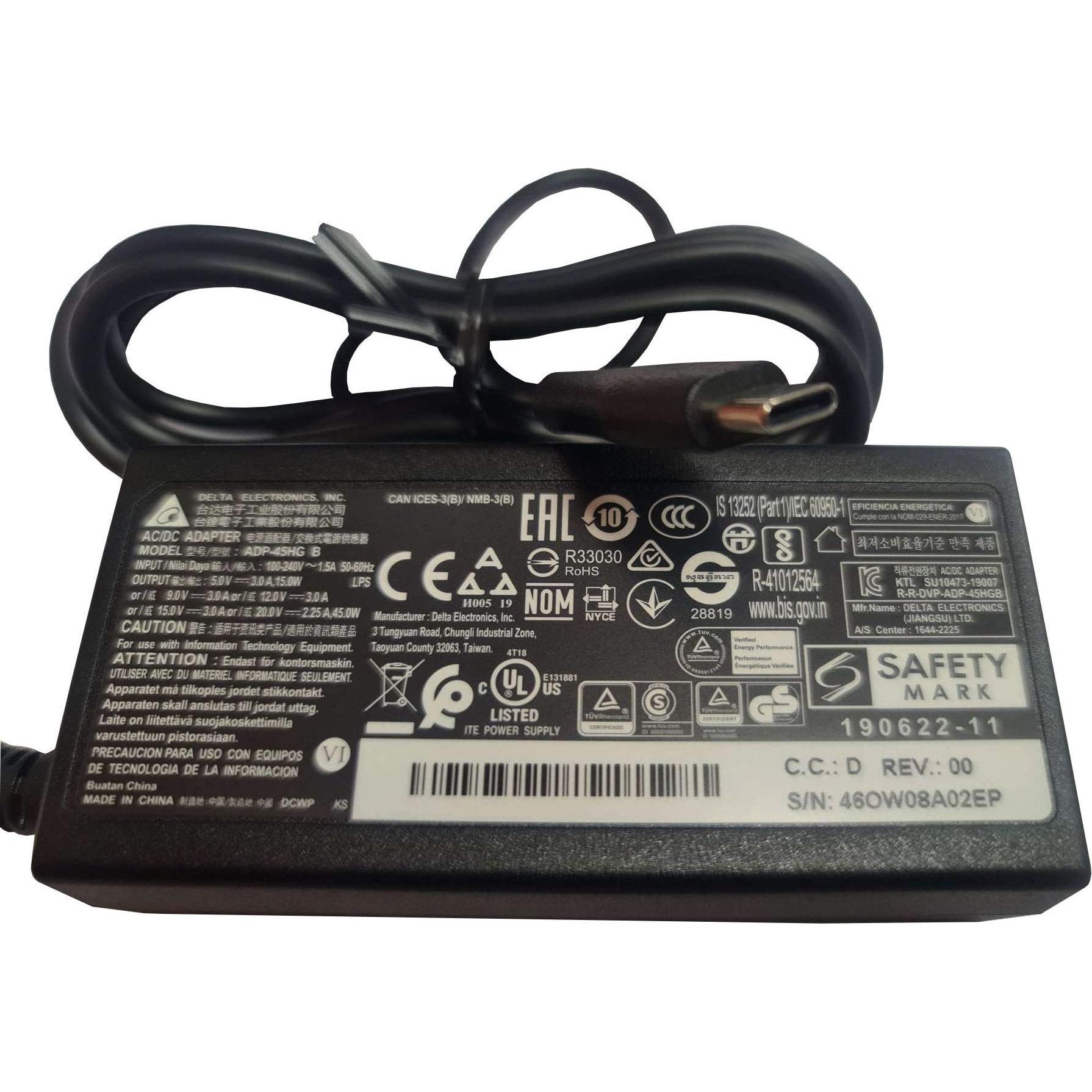 Dell AC Adapter, 45W, 19.5V, 3 (45 W), Notebook Netzteil