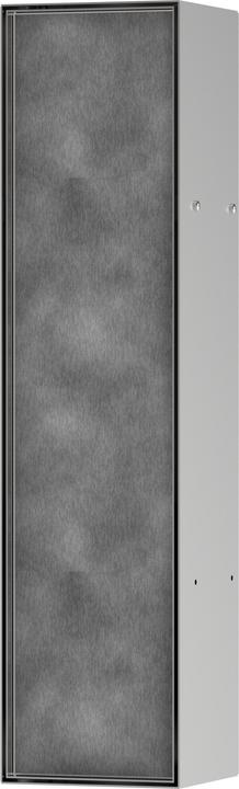 hansgrohe XtraStoris Rock Toilettenbürstenhalter, mit Ablage, befliesbare Tür, rahmenlos, 145x140x