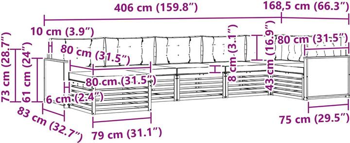 Produktbild vidaXL Outdoor-Sofa