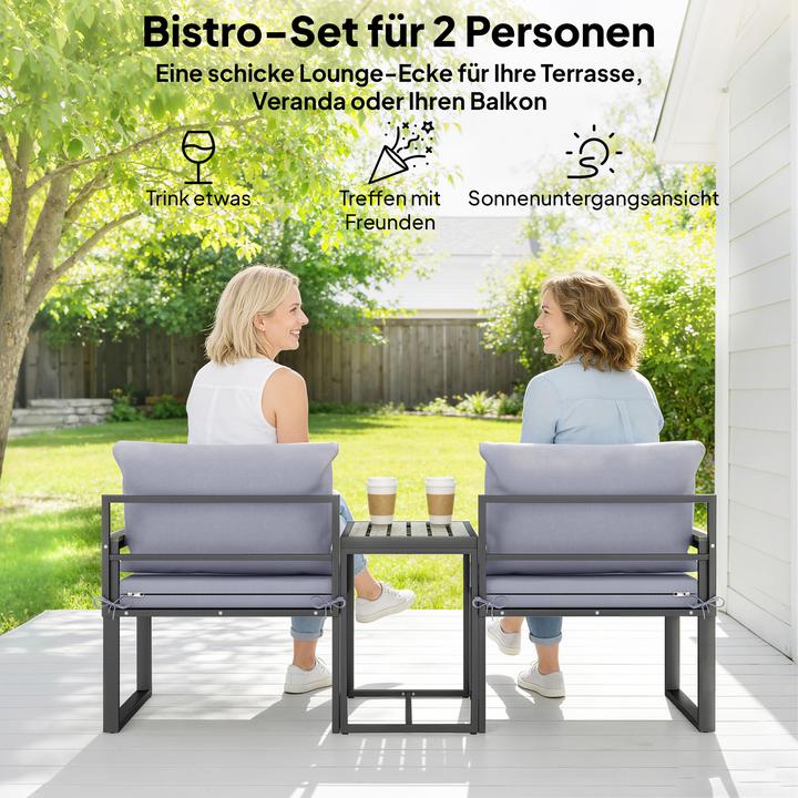 Image du produit Outsunny Balkonmöbel Set Stahl, Polyester Grau