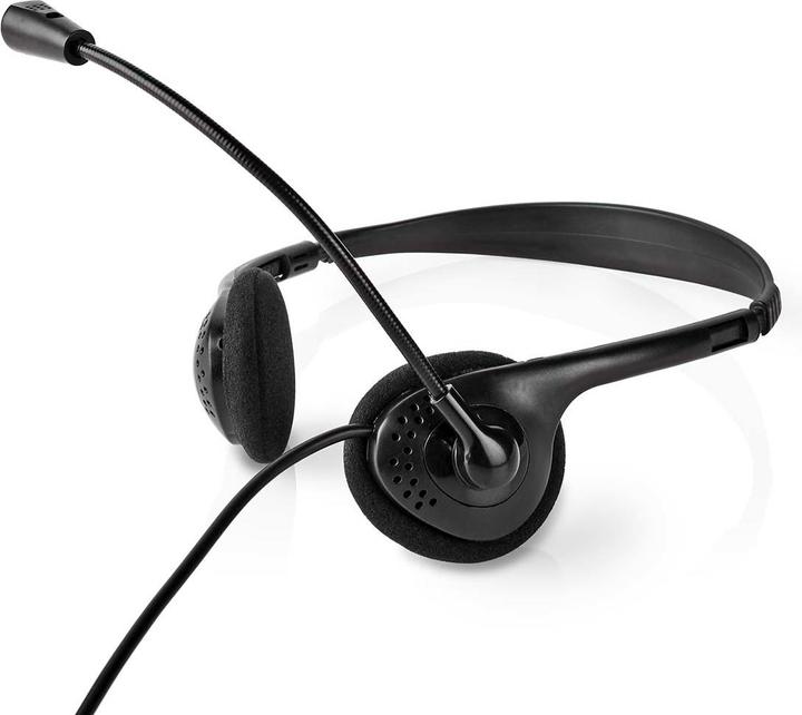 Actual product image Nedis PC Headset On-Ear - Black (Cable, USB-A, Google Meet, Microsoft teams, Zoom)