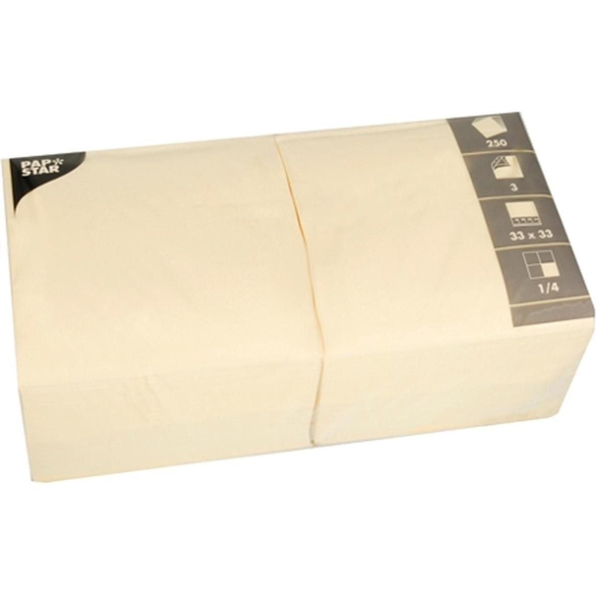 Papstar, Servietten, 12478 Papierserviette Seidenpapier Cremefarben (e) (250 x, 33 x 33 cm)