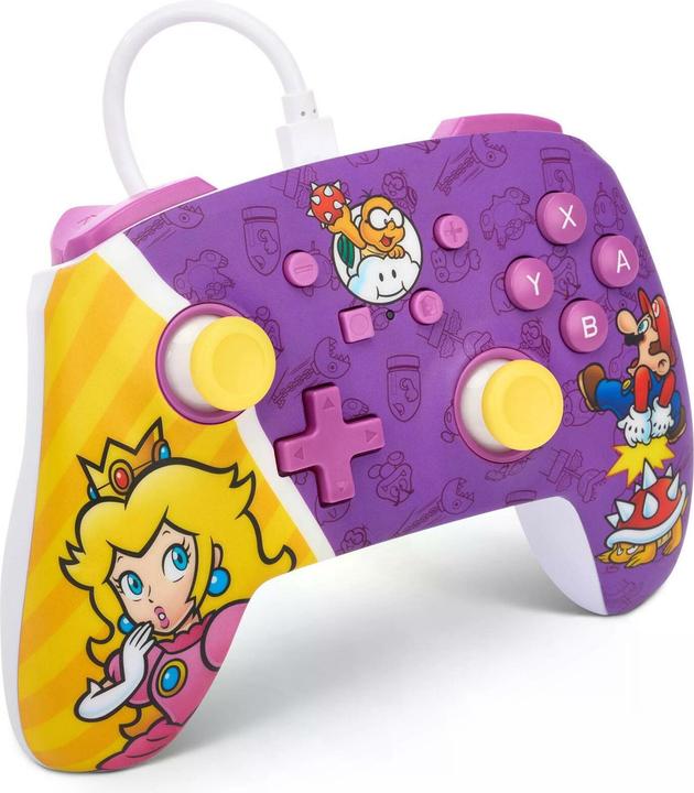 Productafbeelding PowerA Enhanced Wired Controller - Princess Peach Battle (Switch OLED, Switch)