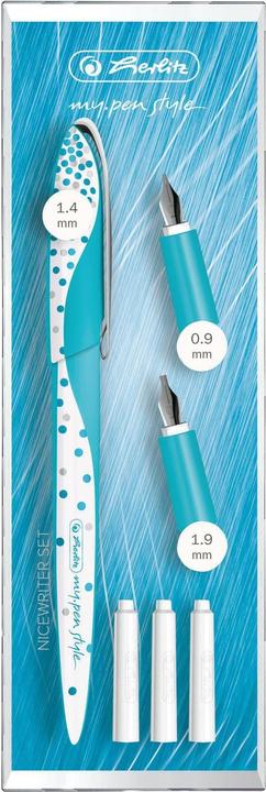 Herlitz Penna stilografica my.pen style Nicewriter Frozen Glam 1 pezzo (Bianco, Blu, 1 x)