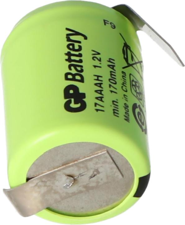 Actual product image AccuCell Akku KAN 1/3AAA Micro mit Lötfahne Z-Form (1 pcs., 1/3 AAA, 150 mAh, Battery + charger)