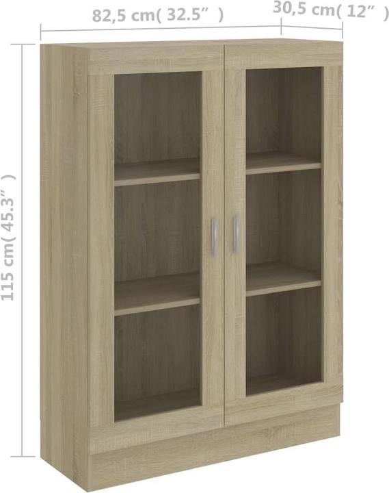 Actual product image vidaXL Vitrinenschrank (82.50 x 30.50 x 115 cm)