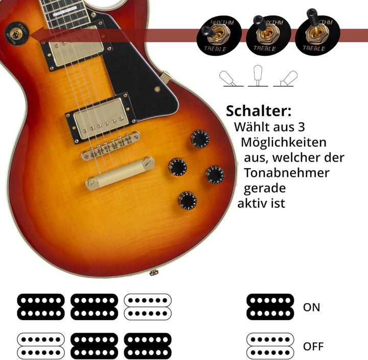Actual product image Rocktile Pro E-Guitar with Humbucker Pickups, Glued Maple Neck, Rosewood Fingerboard, Tune-O-Matic Bridge (Electric guitar)