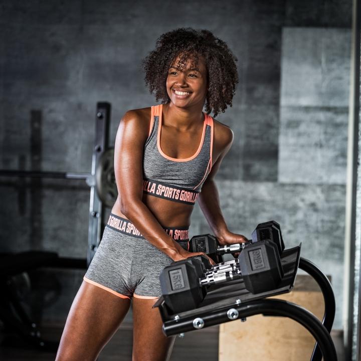 Image du produit Gorilla Sports Haltère Studio Hexagon en caoutchouc (1 x 27,5 kg)