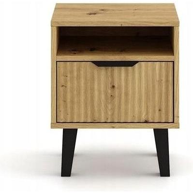 Vivaldi Meble, Comodino, Szafka nocna Scandi 1S SLIM DĄB ARTISAN (40 x 39 x 48 cm)