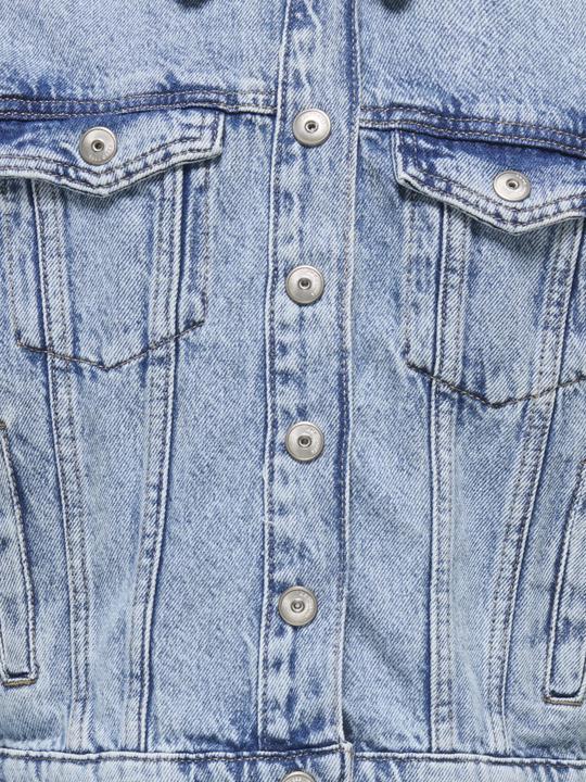 Image du produit Only Capuche avec cordon de serrage Poignets avec bouton Veste en jean épaule basse (140)