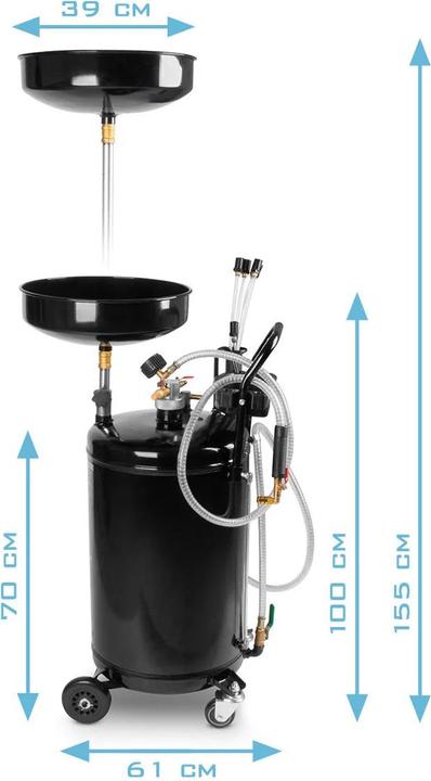 Produktbild Stahlwerk Ölabsauger mit 70 l Volumen, Altölwagen und Ölabscheider, Ölablassgerät für Kfz-Ölwechsel (Absauganlage)