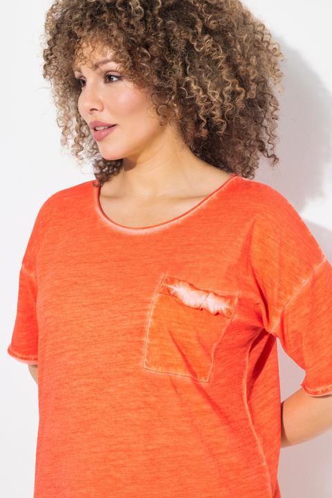 Produktbild Ulla Popken T-Shirt, oversized, Rüschen-Brusttasche, Halbarm (58)