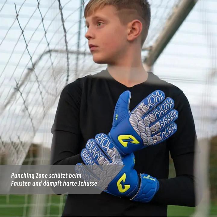 Actual product image Catch & Keep Fussballhandschuhe Fly Kids Blue Soul Gr. 6 Torwart Goalie Handschuhe (6)