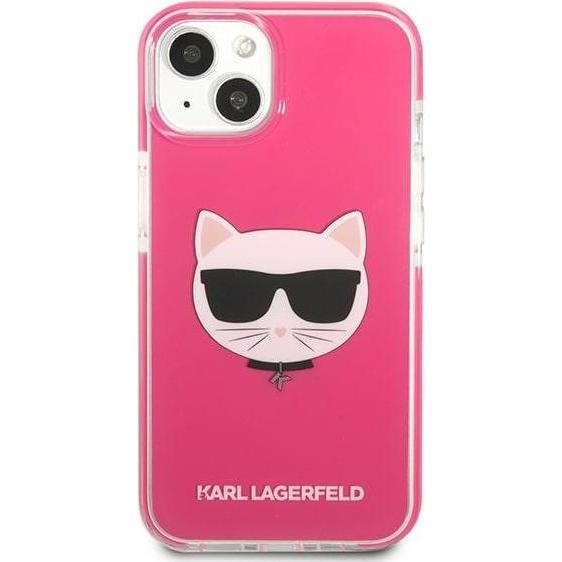 Thumbnail - Karl Lagerfeld Hard Cover TPE Choupette Head Case Fuchsia, for iPhone 13 Mini, KLHCP13STPECPI (Apple iPhone 13 mini), Sm...