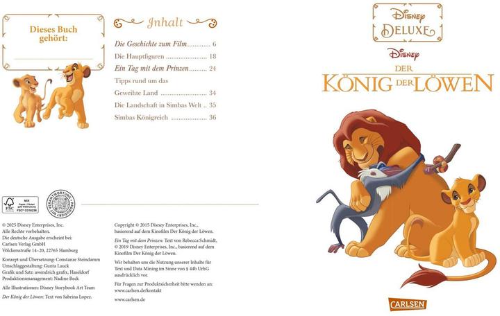 Produktbild Disney: Disney: DISNEY DELUXE König der Löwen (Deutsch, Walt Disney, 2025)