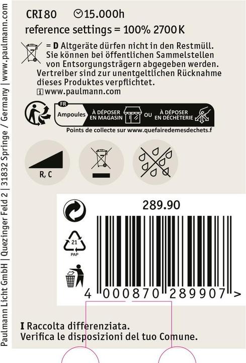Produktbild Paulmann Globe (E27, 7 W, 780 lm, 1 x, E)