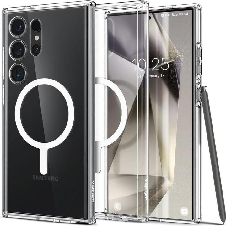 Produktbild Spigen Hybrid OneTap Ring Case mit MagSafe– Transparent und Weiss (Samsung Galaxy S24 Ultra)