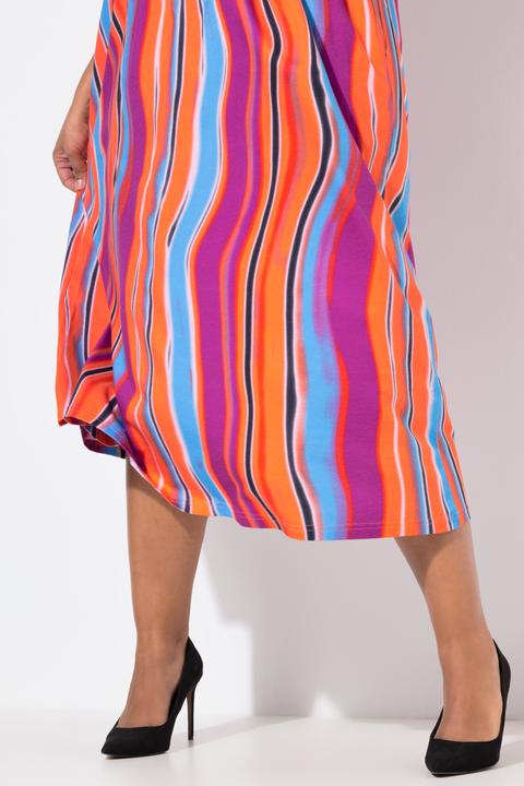 Produktbild Ulla Popken Maxikleid, Zierbänder, A-Linie, Rundhals, Halbarm, Taschen (54)