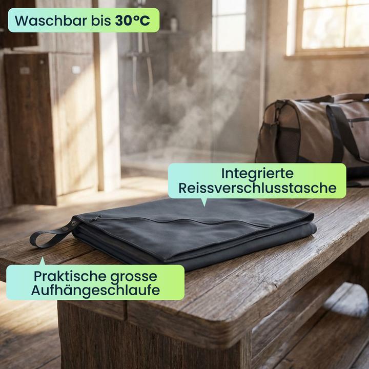 Produktbild Ideoon 2er-Set Microfaser-Handtuch mit Aufbewahrungsbox, 200 x 100 cm, anthrazit (200 x 100 cm)