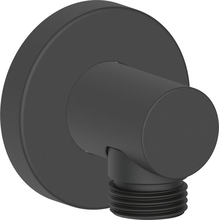 Duravit Coude de raccordement mural rosace ronde noir mat