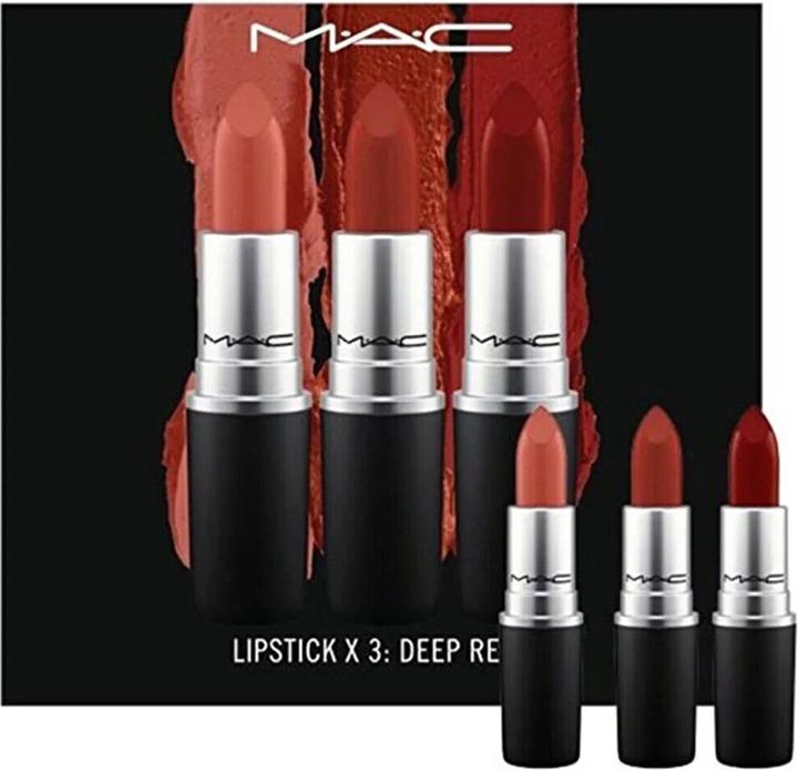 Actual product image MAC Cosmetics Deep Pinks Set Lipsticks x3 Full Size