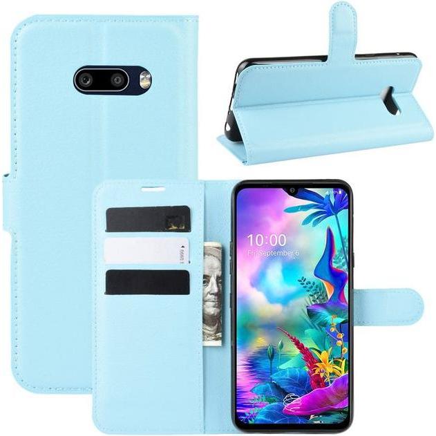 Thumbnail - MU Classic Litchi Leder Bookcover Series (LG G8X ThinQ), Smartphone Hülle, Blau