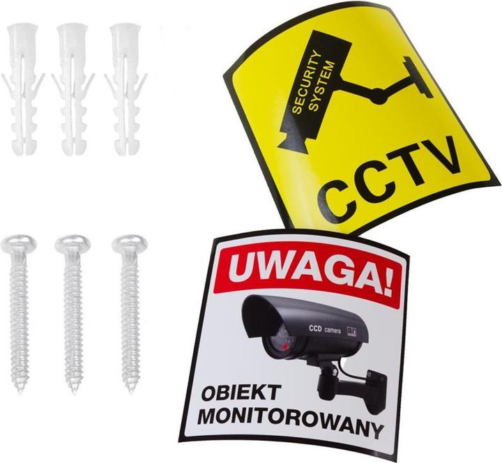 Actual product image Maclean SOL1803S Dummy Solar CCTV Camera - Flashing LED Motion Sensor LED Security Surveillance Professional