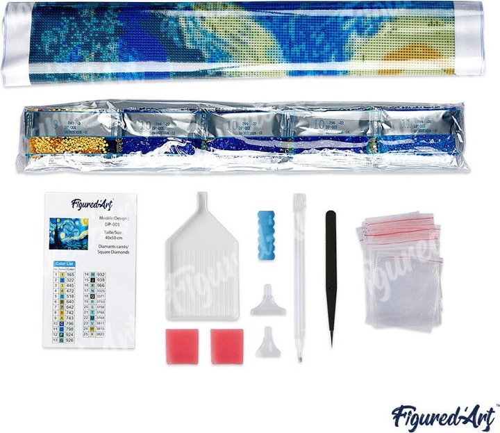 Produktbild Figured'Art Diamond Painting Elefant und Farben ohne Rahmen