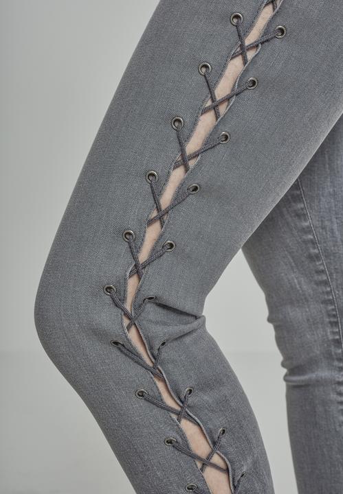 Actual product image Urban Classics Ladies Denim Lace Up Skinny Pants (28)