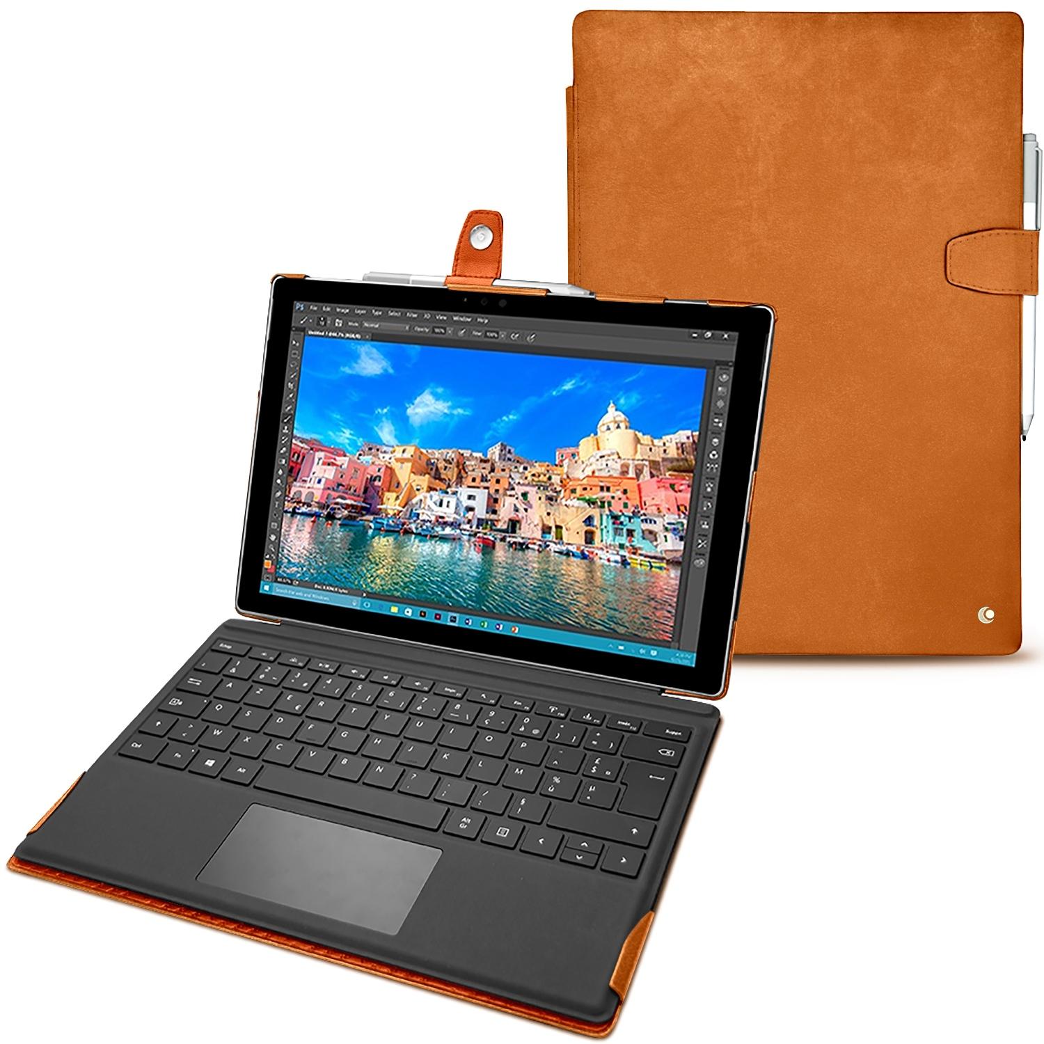 Noreve Lederschutzhülle (Microsoft Surface Pro 4), Tablet Hülle, Orange