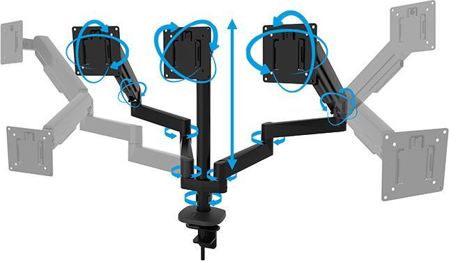 Produktbild b-tech Full Motion Triple Screen (Tisch, 32.01", 27 kg)