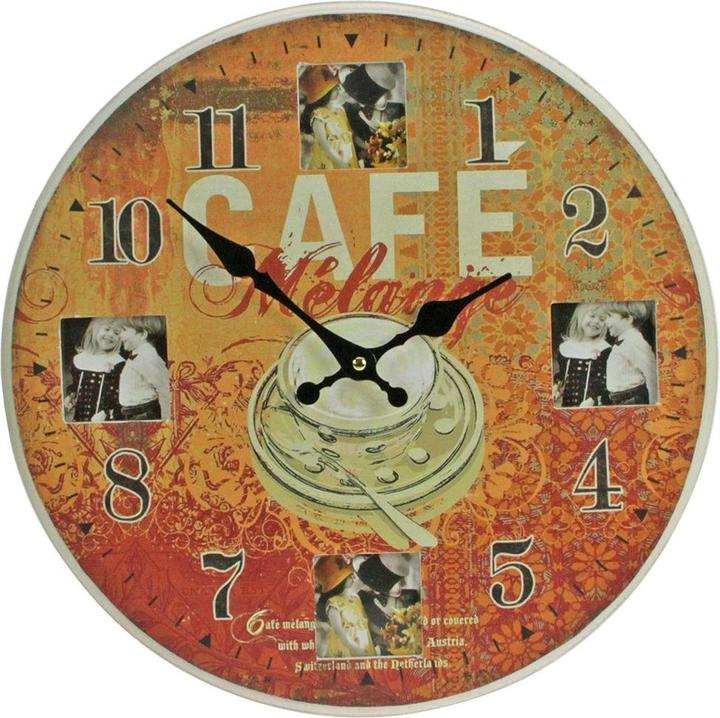 Safe CaféWanduhr mit Fotorahmen