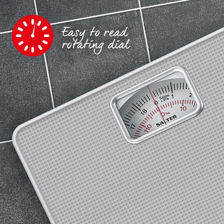 Actual product image Salter 433 SVDR Mechanical Bathroom Scale Silver (120 kg)