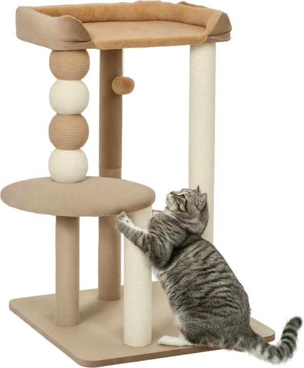 Produktbild PawHut Kratzbaum Spanplatte (86 cm, Kaffee)